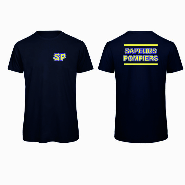 Tee-shirt marine SP retro fluo