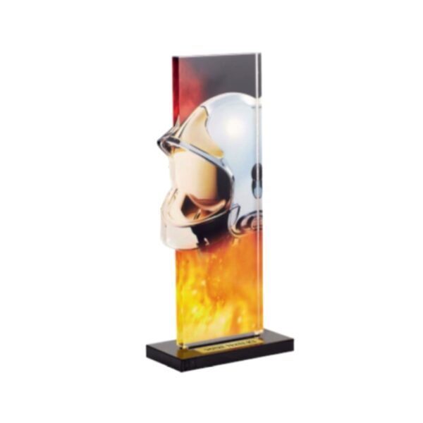 Trophée acrylique Casque de pompier