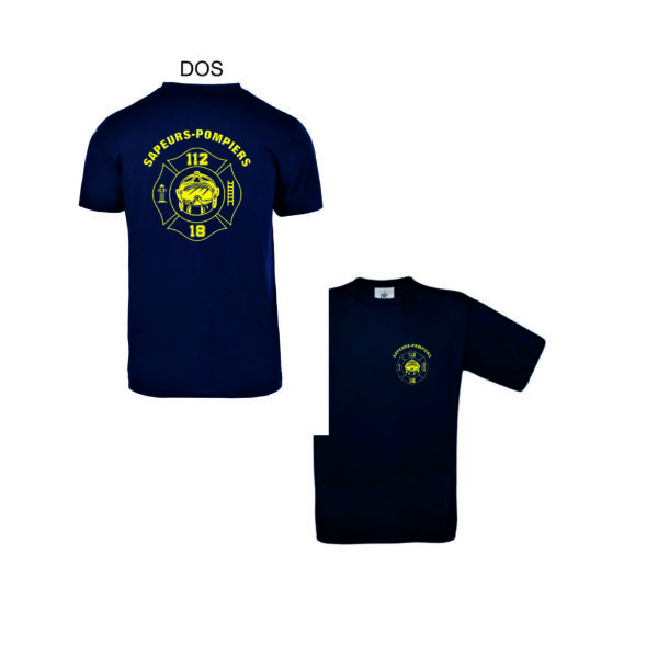 Tee-shirt marine sapeurs pompiers + blason